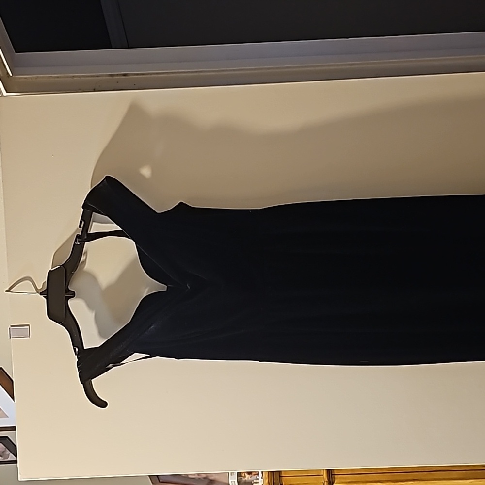 Long formal black velvet dress
